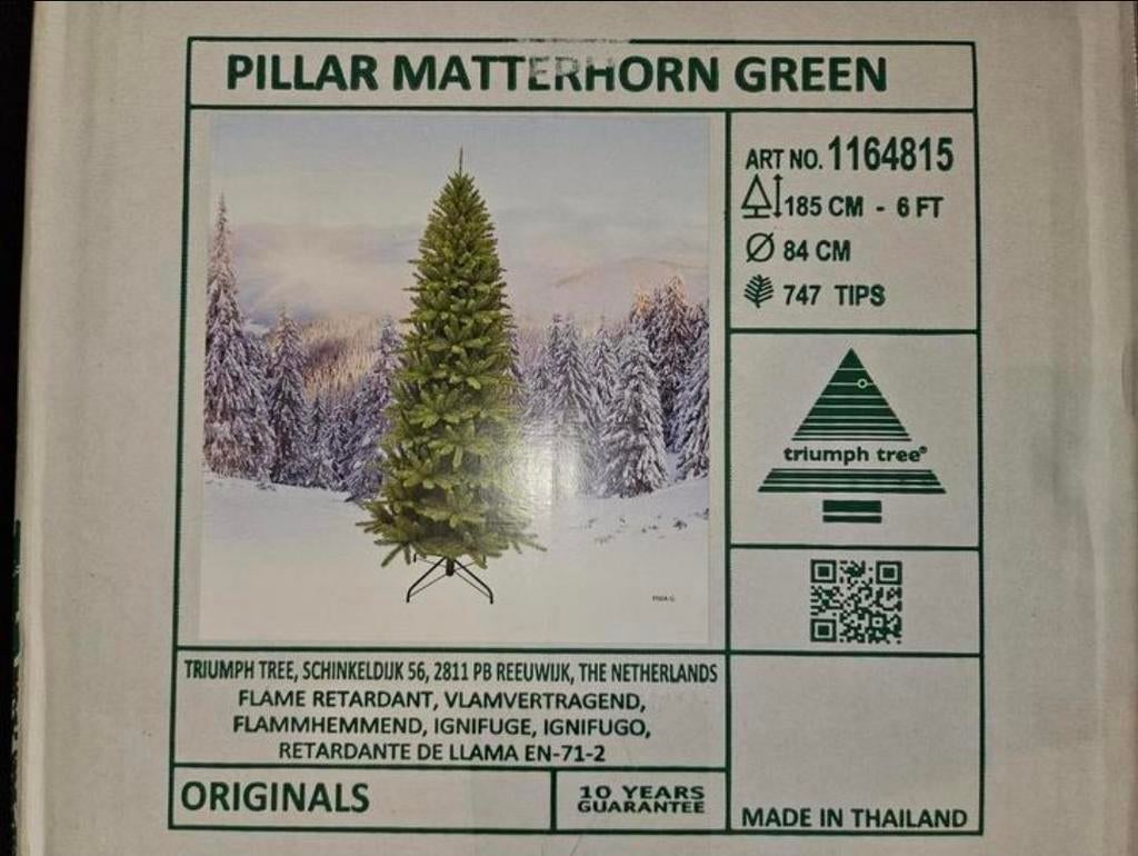 Kunstkerstboom Pillar Matterhorn Green (185m), Diversen, Kerst, Ophalen, Zo goed als nieuw