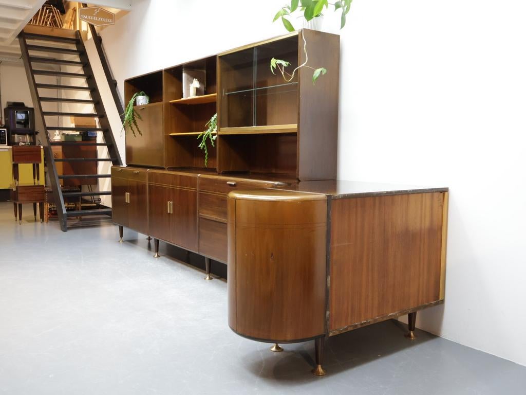 Vintage Groot Wandmeubel A.A. Patijn Zijlstra Joure Jaren 60, Ophalen, 250 tot 300 cm, Gebruikt, Onbekend