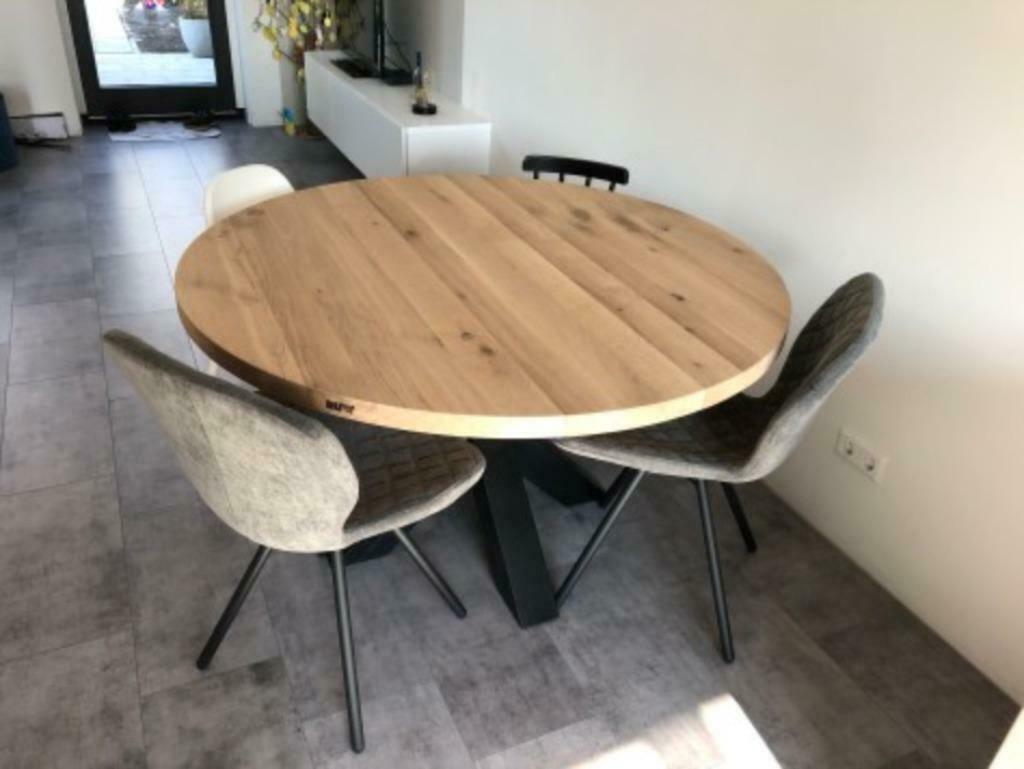 Ronde EIKENHOUTEN Tafels Tafel ROND EIKEN >> DE GOEDKOOPSTE<, Ophalen, 50 tot 100 cm, Rechthoekig, Nieuw