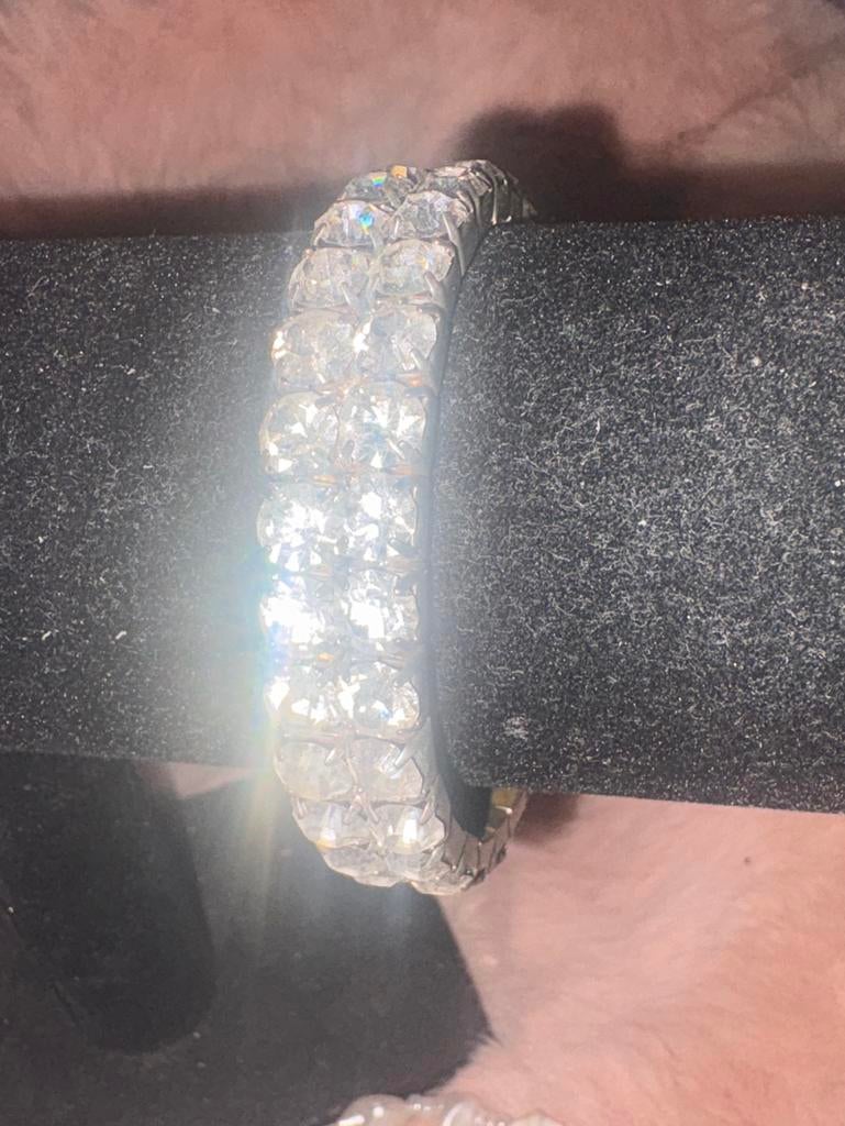 Schitterende Strass Armband, Overige materialen, Wit, Ophalen of Verzenden, Zo goed als nieuw