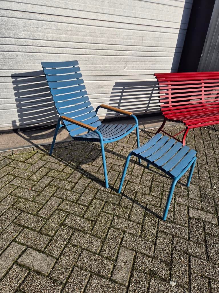 Nieuwe houe reclips loungechair +voetenbank  Setprijs 505 Eu, Ophalen, Nieuw, Aluminium