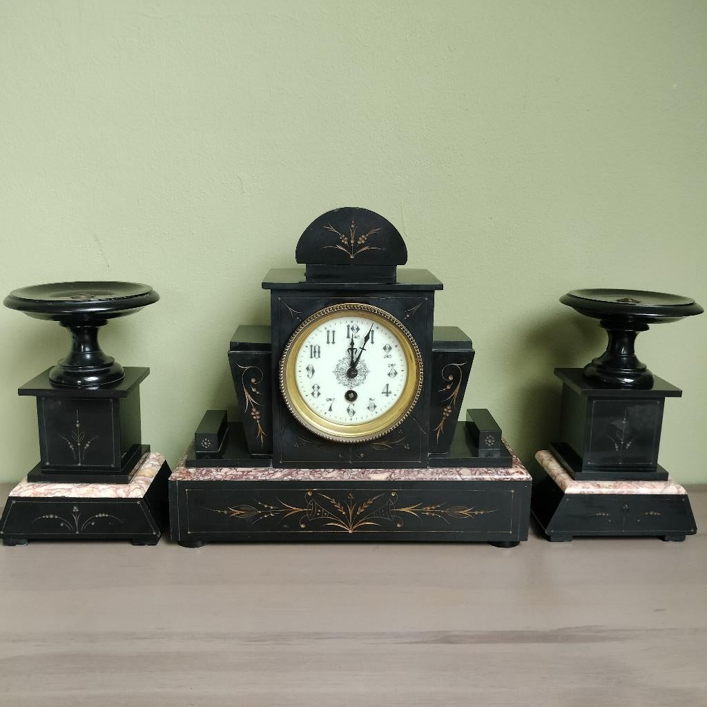 Franse marmeren pendule klok, Antiek en Kunst, Antiek | Klokken, Ophalen