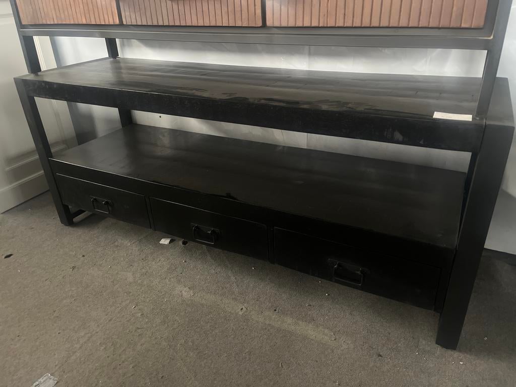 Zwarte TV meubel Britt - 150x60x45 cm, Huis en Inrichting, Ophalen, Gebruikt