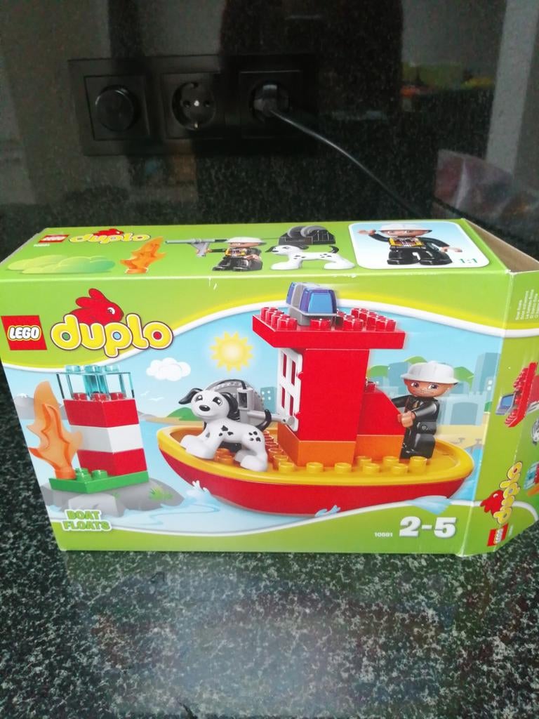 Duplo 10591, brandweer boot, alleen blauw lichtje op boot on, Ophalen, Duplo