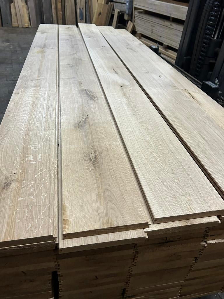 Eiken planken geschaafd 2-3-4cm KD gedroogd balken rustiek, Ophalen, 25 tot 50 mm, Eiken, Nieuw
