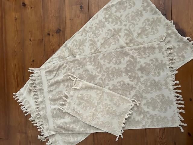 ZGAN! Set van 6 handdoeken Lifestyle beige barokprint, Huis en Inrichting, Badkamer | Badtextiel en Accessoires, Ophalen of Verzenden