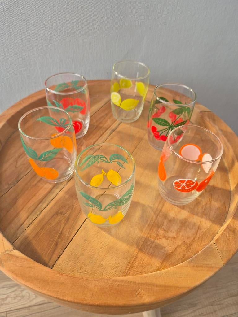 Vintage Reims France Fruitglaasjes Jaren 70, Ophalen of Verzenden