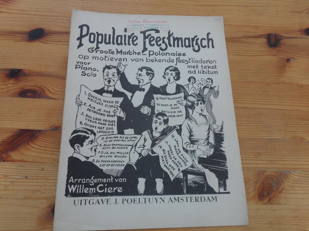 Populaire feestmarsch - arr. Willem ciere, Accordeon, Gebruikt, Ophalen of Verzenden, Artiest of Componist