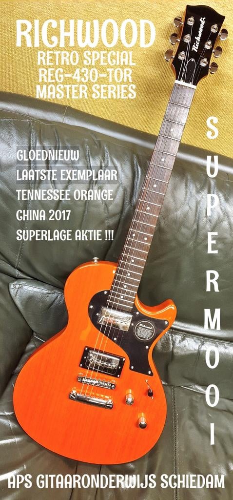 NIEUWE RICHWOOD REG-430-TOR RETRO SPECIAL TENNESSEE ORANGE, Muziek en Instrumenten, Snaarinstrumenten | Gitaren | Elektrisch, Ophalen of Verzenden