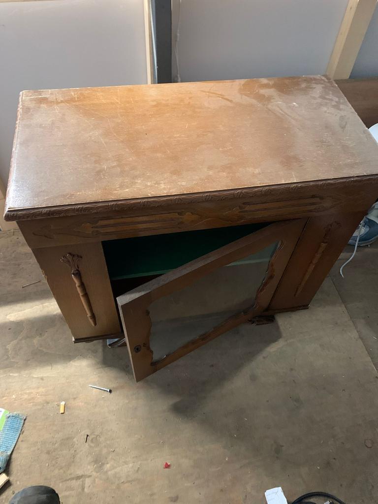 Oude antieke brocante bijzet kast, Ophalen of Verzenden