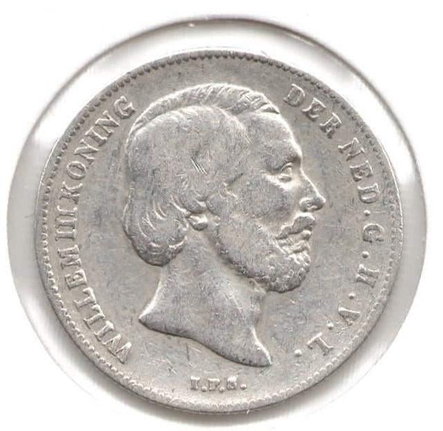 Nederland halve gulden 1862 Willem 3, ½ gulden, Koning Willem III, Zilver, Ophalen of Verzenden