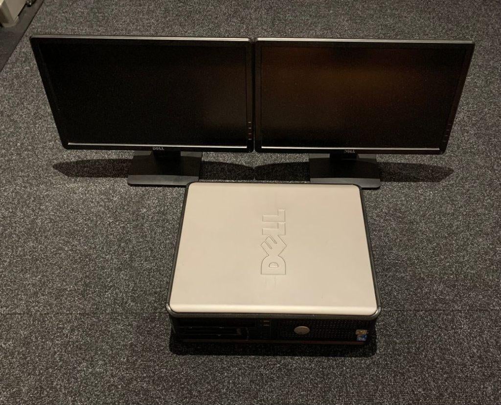 2x DELL 19.5" LCD's + OPTIPLEX 780 SFF (defecte) desktop, Ophalen, Gebruikt, 2 tot 3 Ghz, Met monitor