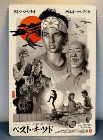 Vintage metalen bordje Karate Kid (30x20cm), Verzamelen, Ophalen of Verzenden, Nieuw, Film