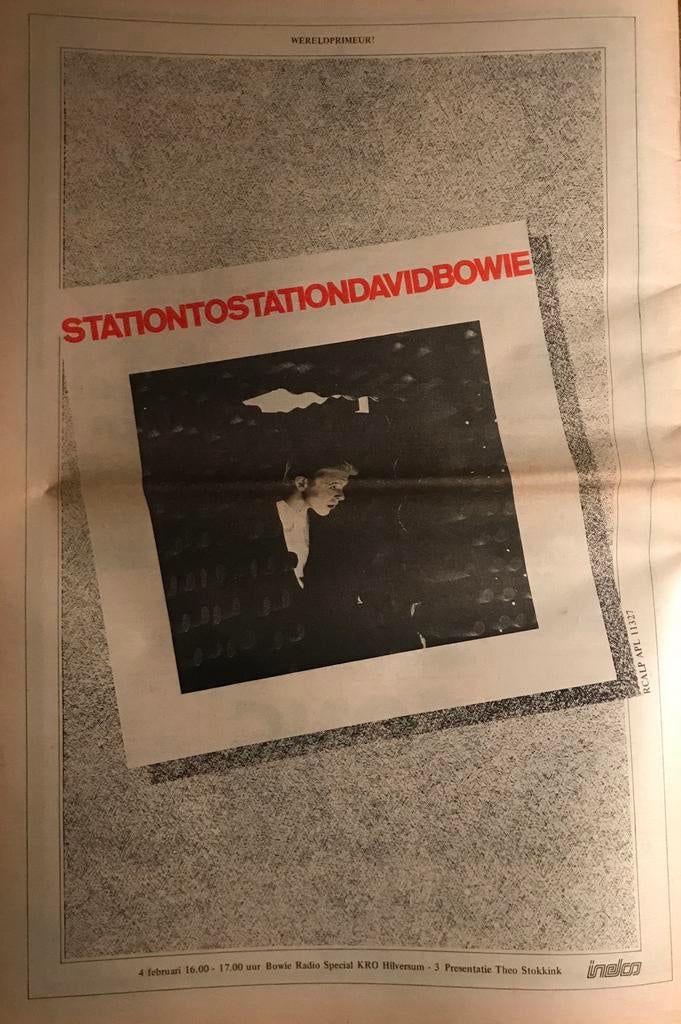 Paginagrote A3 advertentie DAVID BOWIE Station To Station, Ophalen of Verzenden