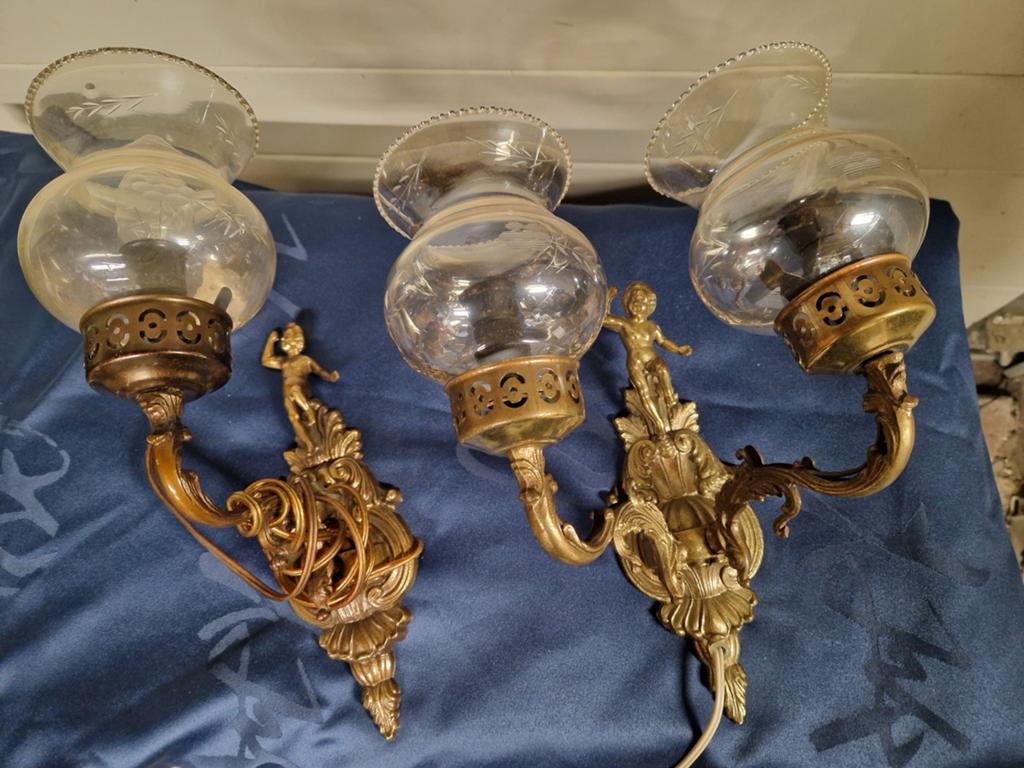 Mooie set wandlampen, Ophalen, Zo goed als nieuw, Glas