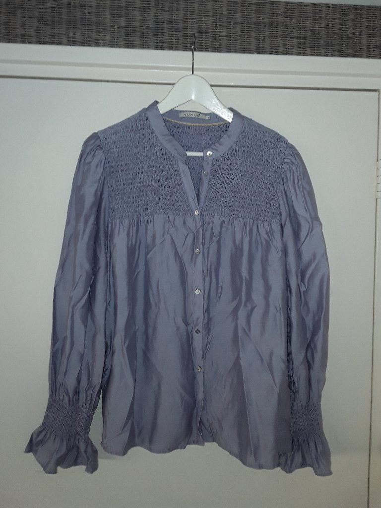 Nukus Paarse Blouse Met Knoopjes Maat XL, Paars, Maat 46/48 (XL) of groter, Ophalen of Verzenden, Zo goed als nieuw