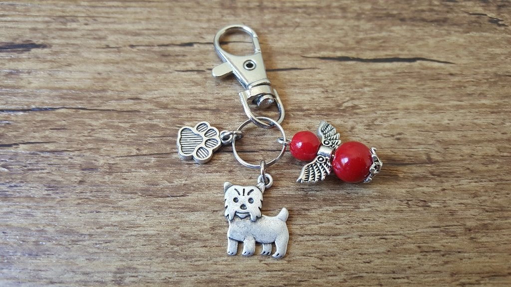 Tas/Sleutelhanger Yorkshire terriër met beschermengeltje, Verzenden, Nieuw, Overige kleuren, Handtas