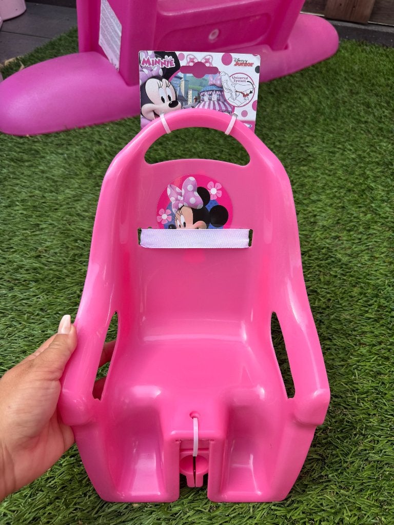 Minnie mouse poppen zitje fiets, Ophalen, Nieuw, Babypop
