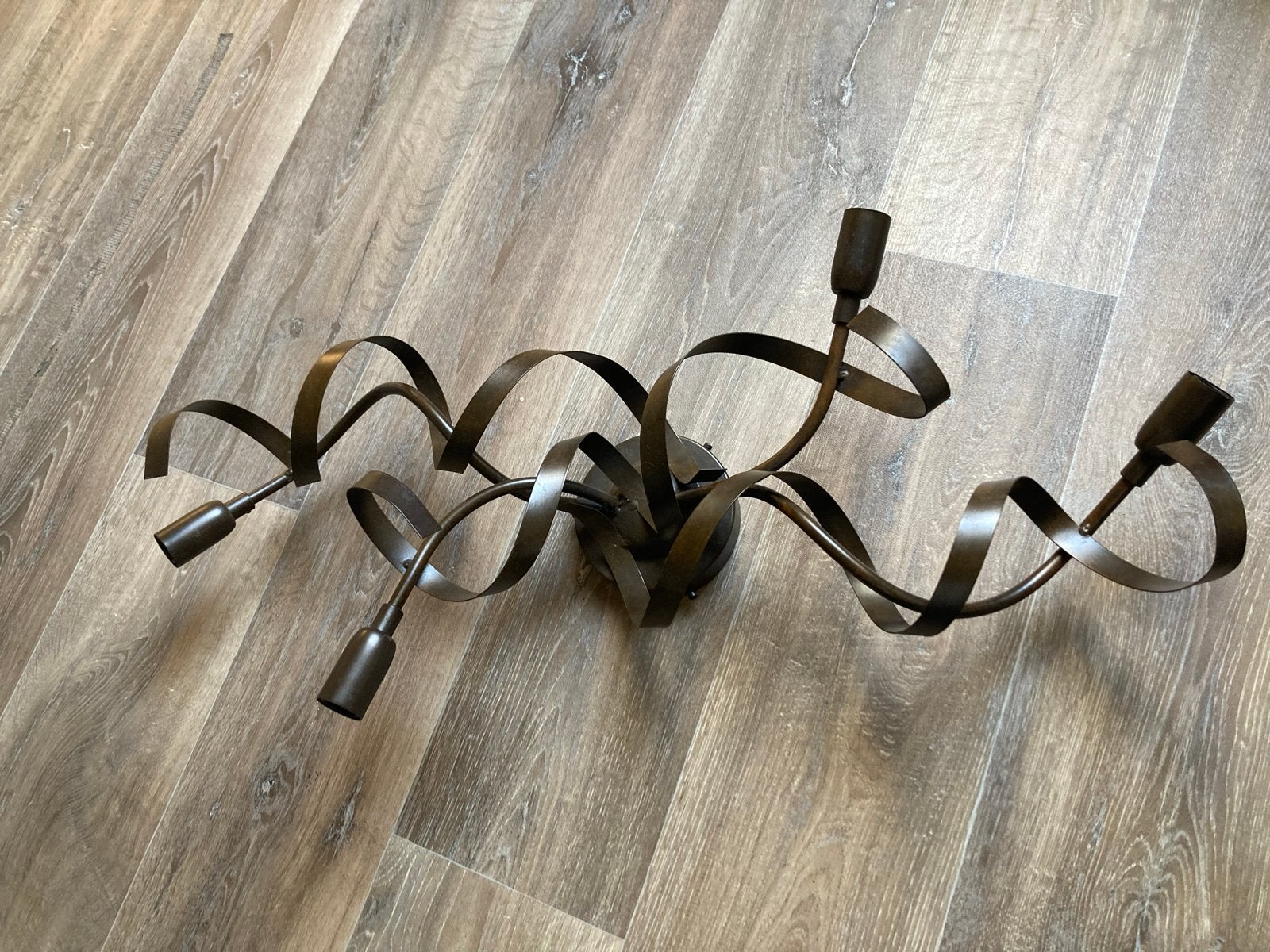 plafondlamp met spiraalvormige armen, Ophalen, Gebruikt, Modern, Bruin