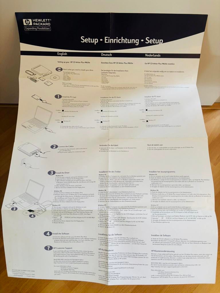 HP CD-Writer Plus M820e Setup Instructie Poster, Ophalen of Verzenden, Gebruikt