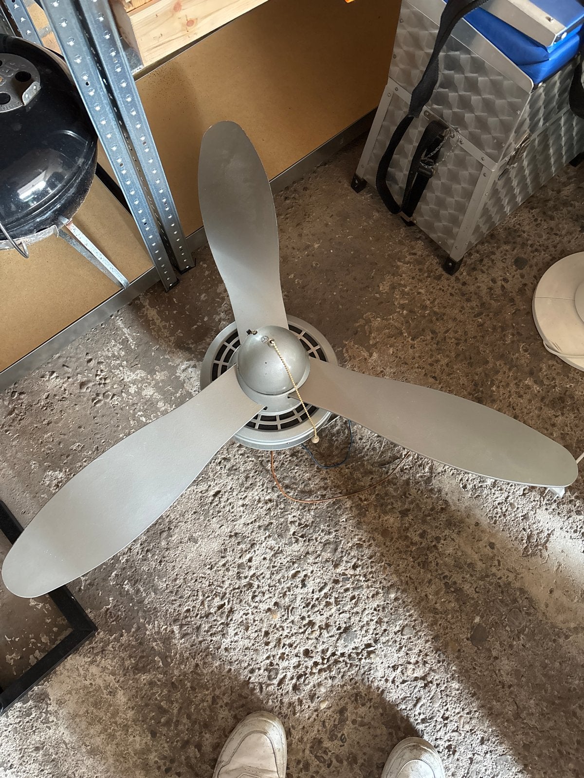 Plafondventilator - Grijs, Witgoed en Apparatuur, Ventilatoren, Ophalen, Gebruikt, Plafondventilator