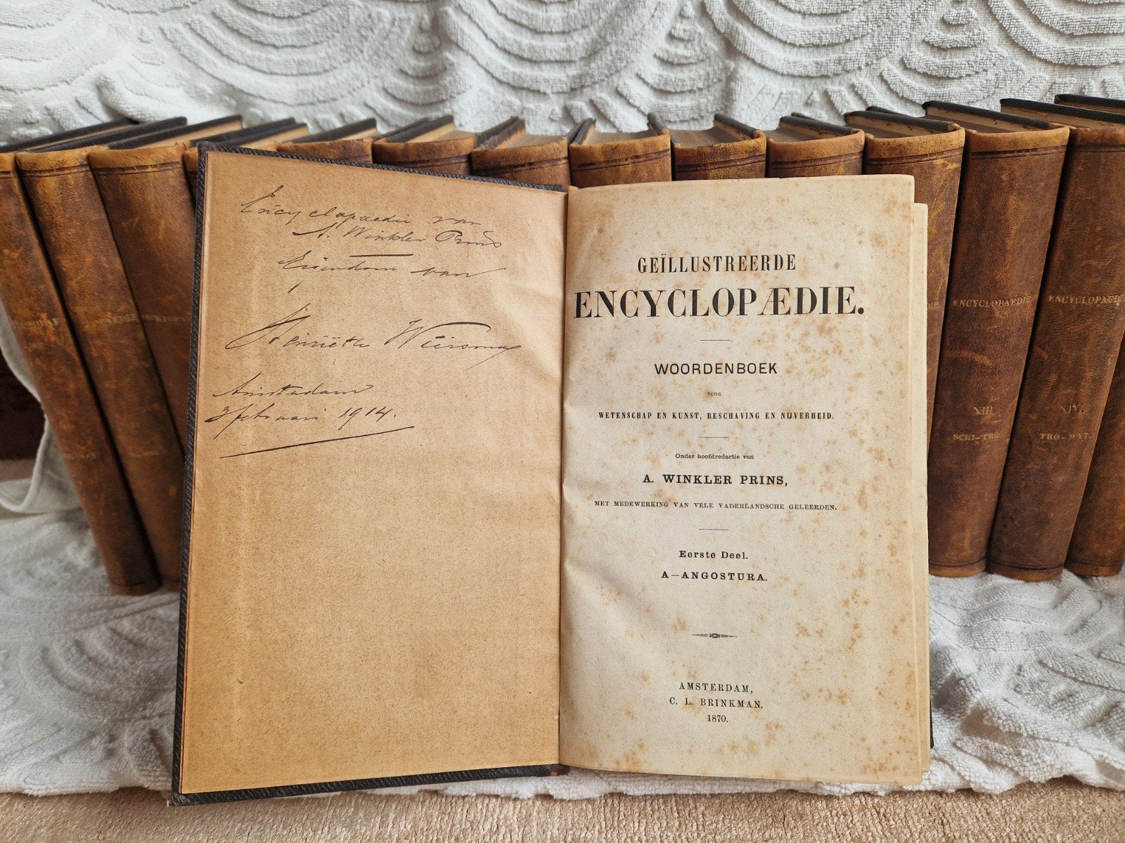 Geïllustreerde Encyclopaedie - Winkler Prins (1870-1881), Complete serie, A. Winkler Prins, Algemeen, Ophalen