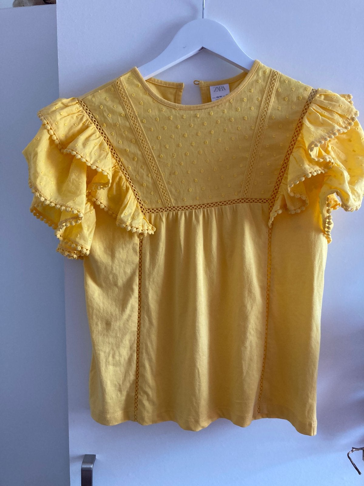 Leuk geel zomer shirt Zara maat 164, Ophalen of Verzenden, Zo goed als nieuw, Geel, Korte mouw
