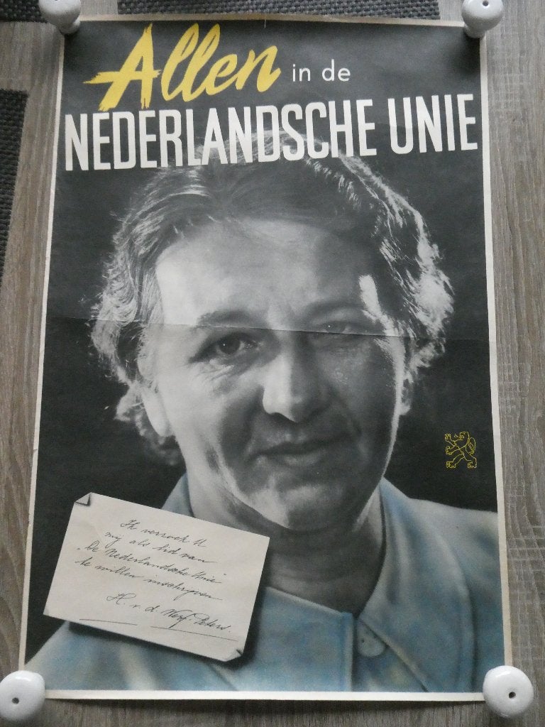 Nederlandse Unie poster., Verzamelen, Ophalen of Verzenden, Overige soorten, Nederland, Foto of Poster