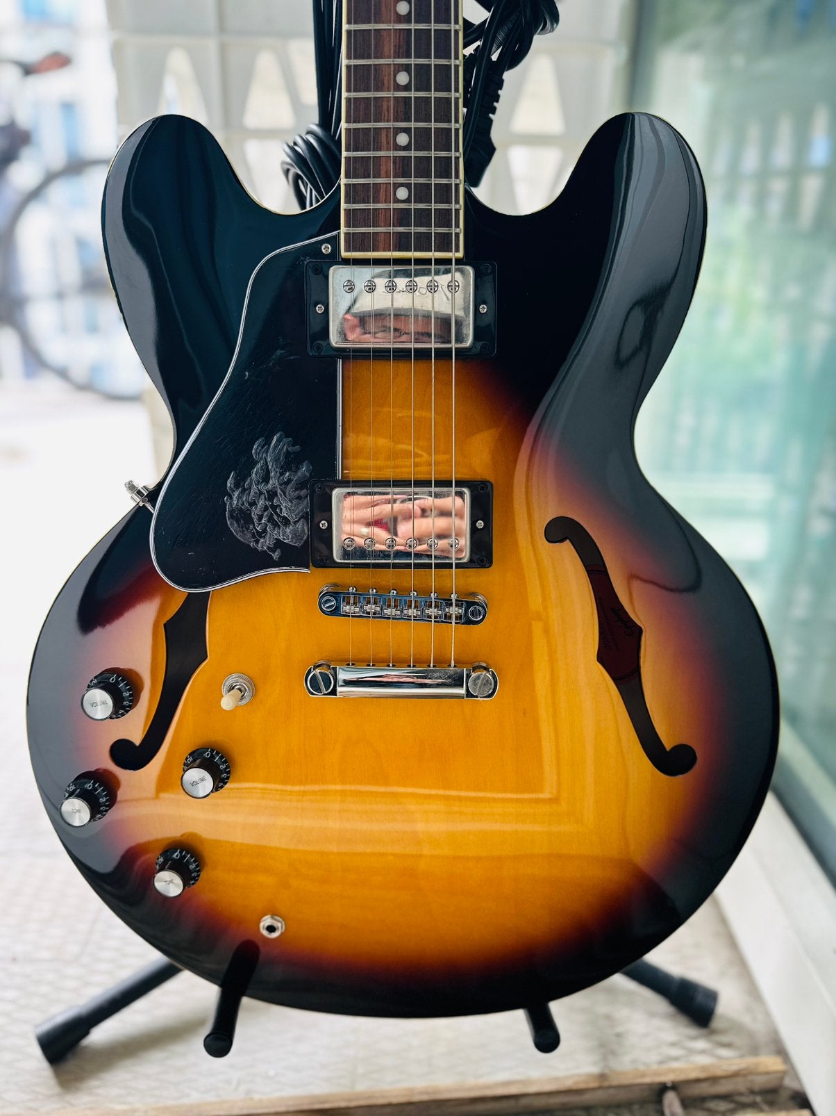 Epiphone ES-335 LH Vintage Sunburst Semi-akoestische gitaar, Ophalen of Verzenden, Nieuw, Hollow body, Epiphone
