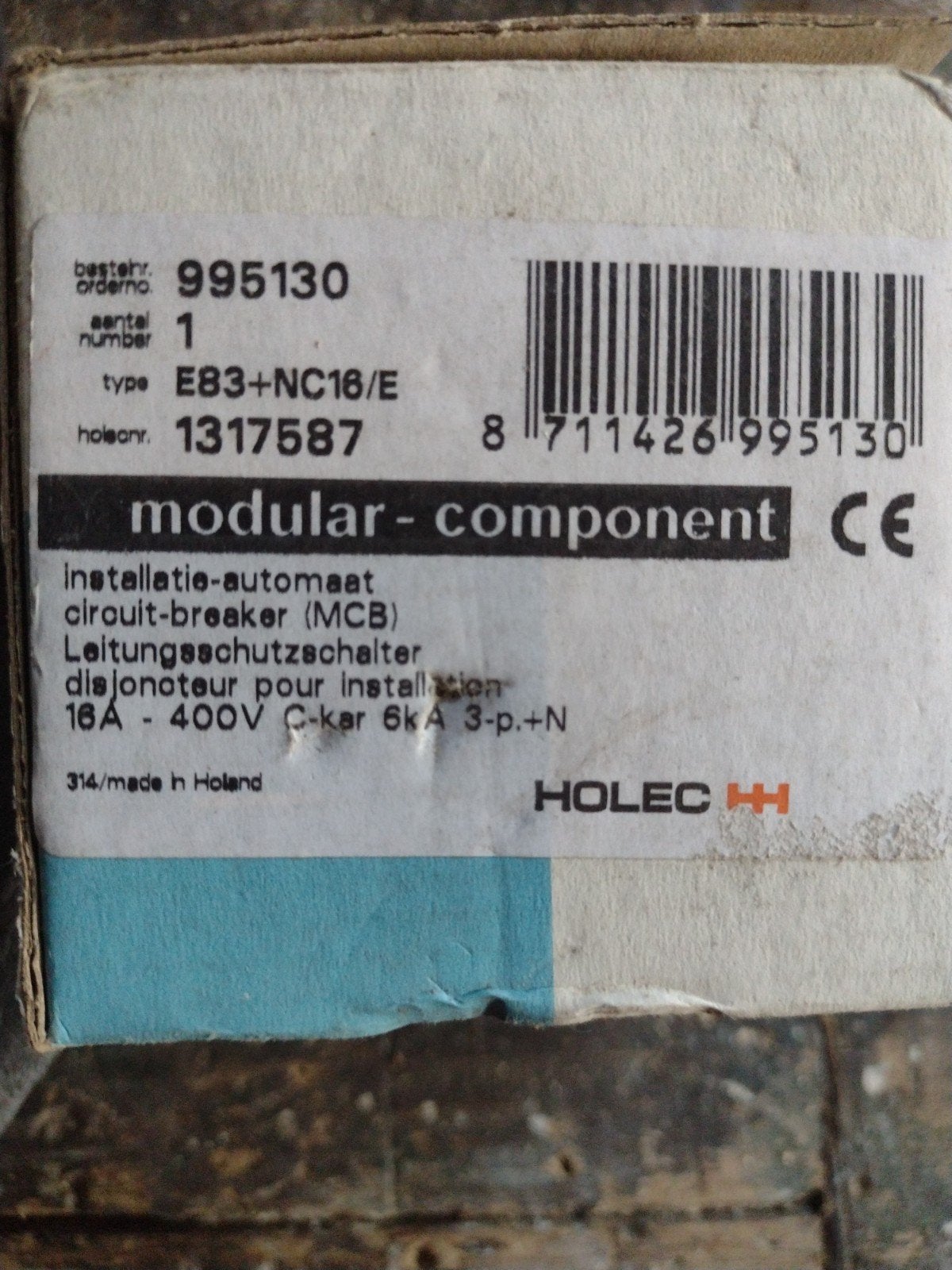 Holec Installatieautomaat E83+NC16/E 16A 400V - Nieuw, Ophalen of Verzenden