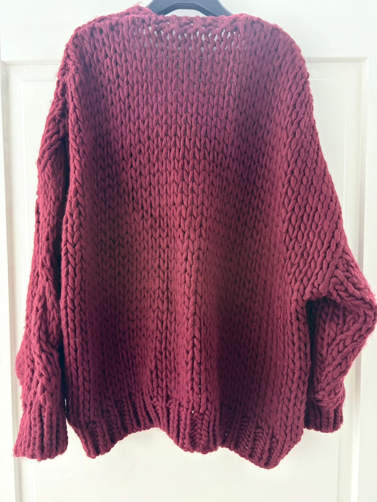 MADE IN ITALY dik grof gebreid vest bordeaux mt TU, Made in Italy, -, Verzenden, Nieuw