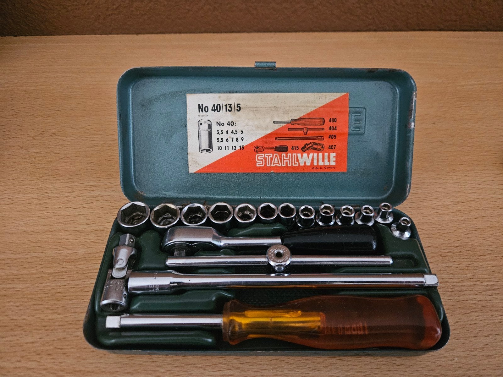 Stahlwille Doppenset in metalen kist No 40|13|5, Ophalen of Verzenden, Gebruikt, Gereedschapsset, Overige merken