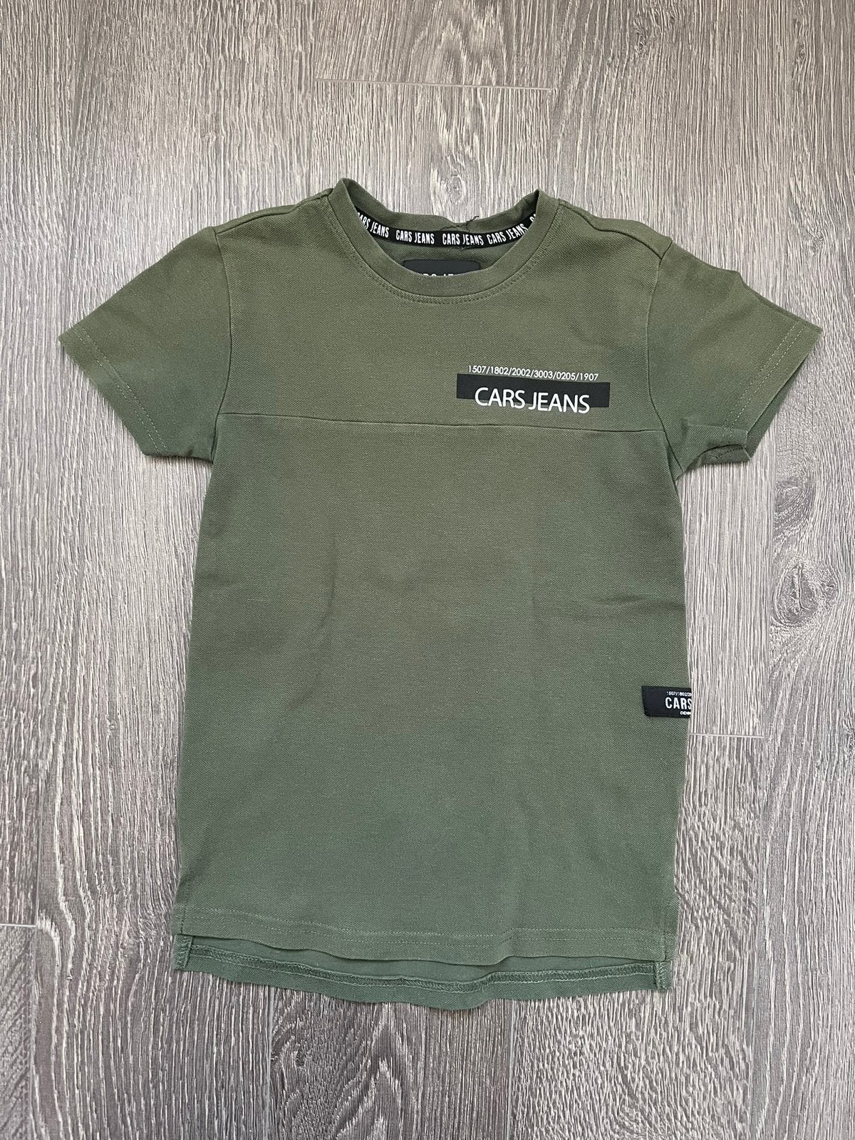 Jongens shirtje / shirt legergroen van Cars Jeans mt 6 / 116, Ophalen of Verzenden, Gebruikt, Jongen, Shirt of Longsleeve