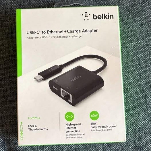 Belkin USB-C/Ethernet and charging adapter, Ophalen, Nieuw