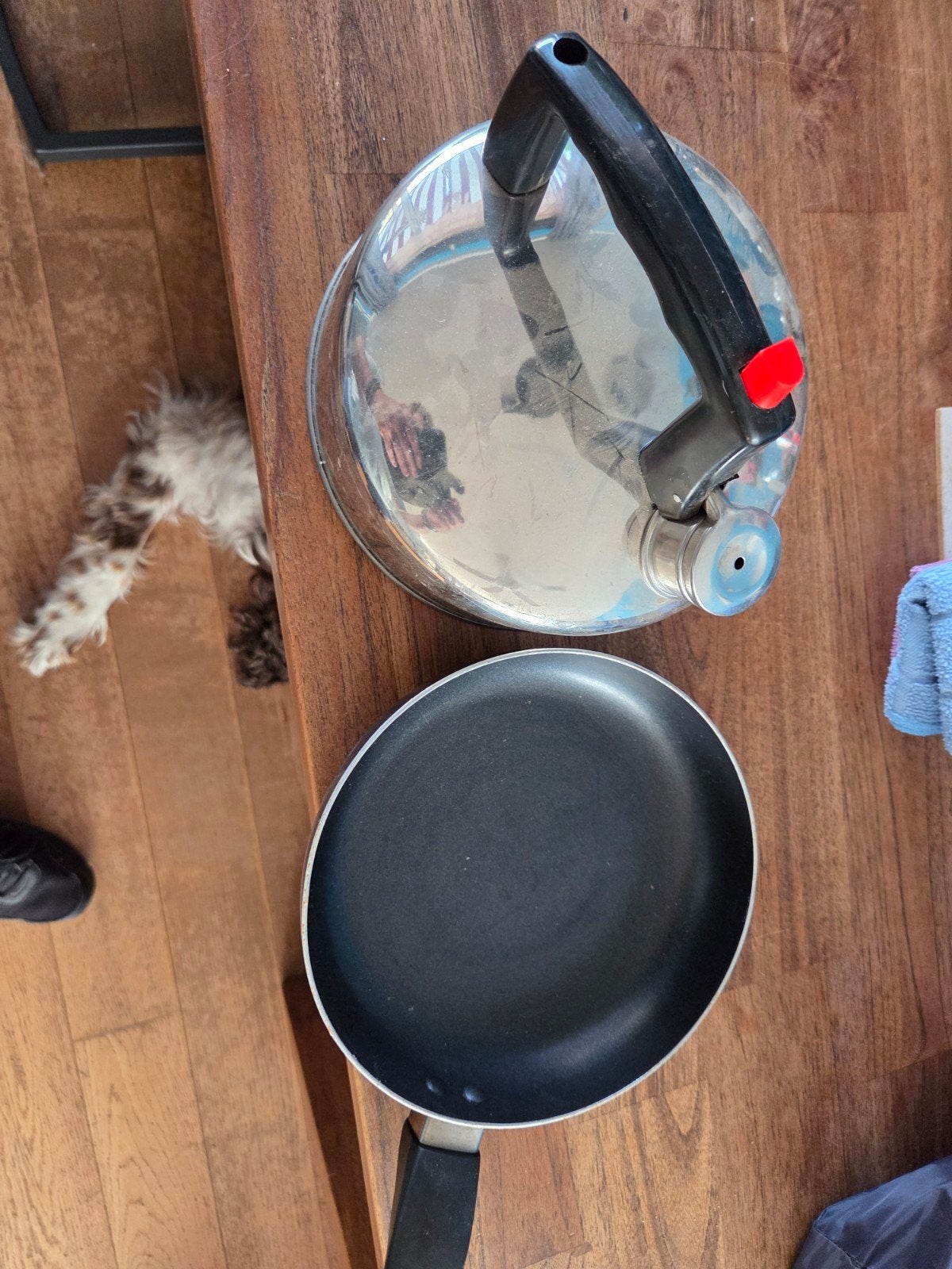 Fluitketel en kleine koekenpan voor de camping, Ophalen of Verzenden