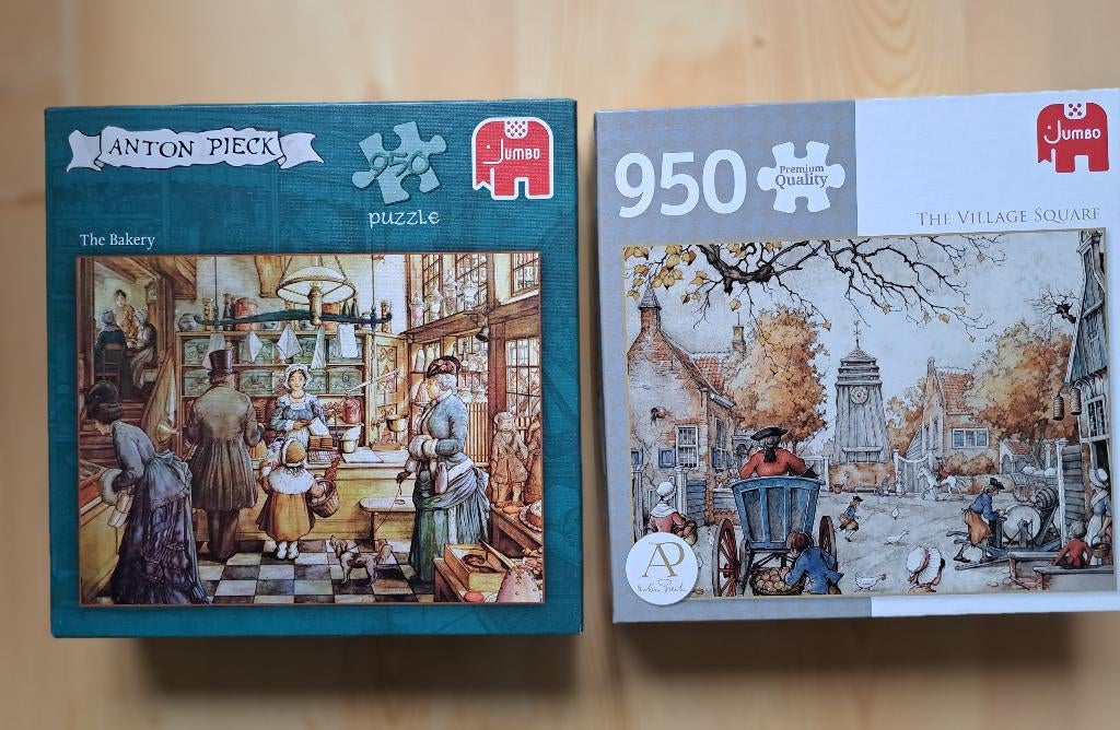 2x legpuzzel Anton Pieck, Hobby en Vrije tijd, Denksport en Puzzels, Ophalen of Verzenden, 500 t/m 1500 stukjes, Gebruikt