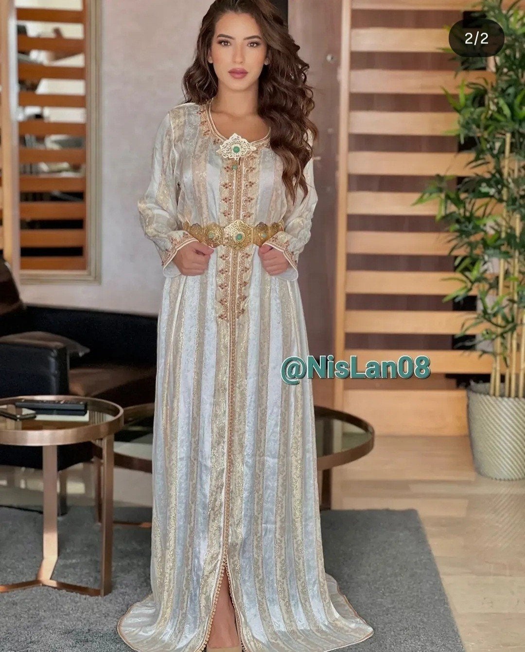 Luxe Caftan jouhara, Kleding | Dames, Overige typen, Wit, Maat 46/48 (XL) of groter, Nieuw