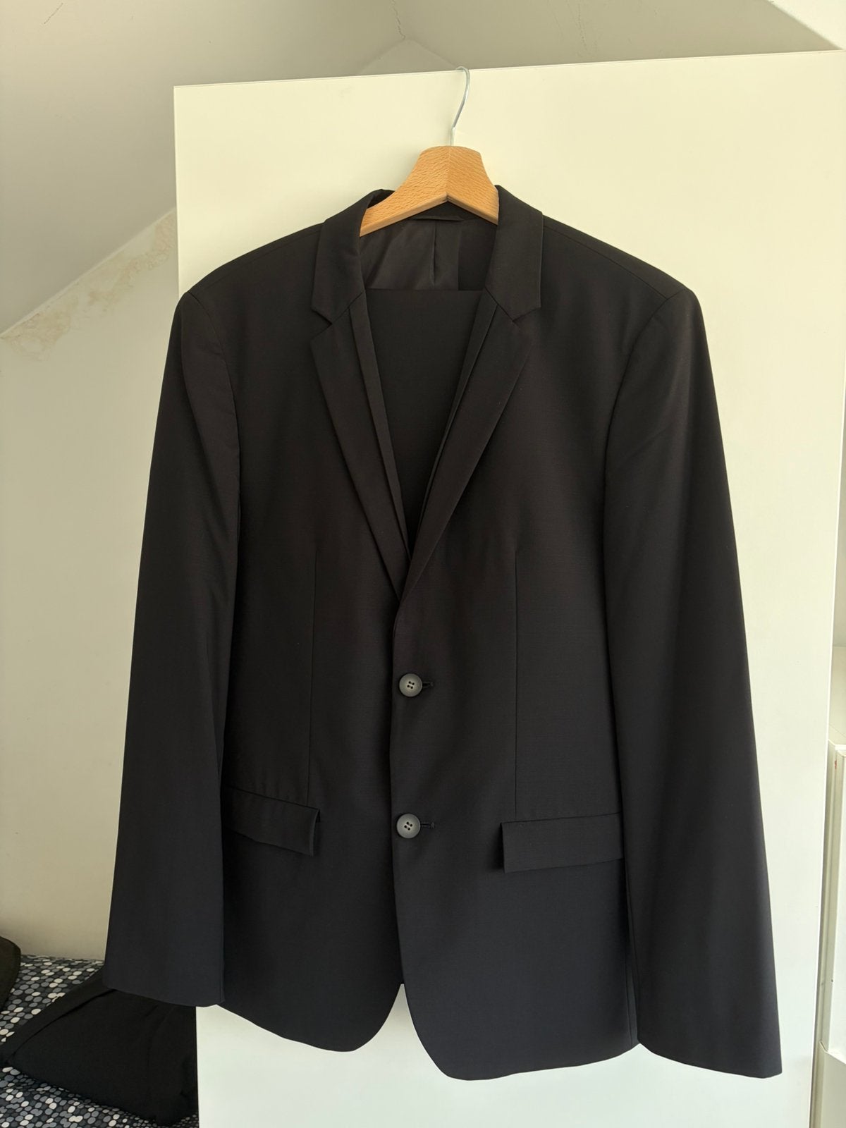Calvin Klein Fitted Pak Zwart - Colbert & Pantalon Maat 46, Ophalen of Verzenden, Zo goed als nieuw, Maat 46 (S) of kleiner, Zwart