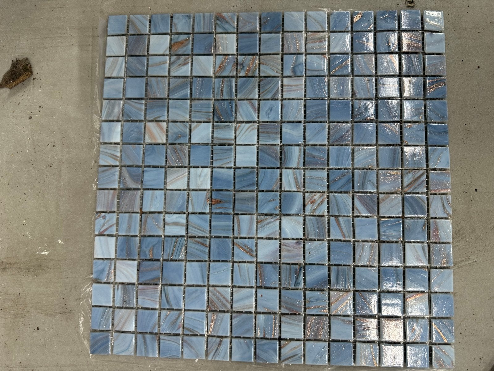 Nieuw Glasmozaïek cyaan glans The Mosaic Factory 25 dozen, Ophalen, Overige materialen, Wandtegels, Nieuw