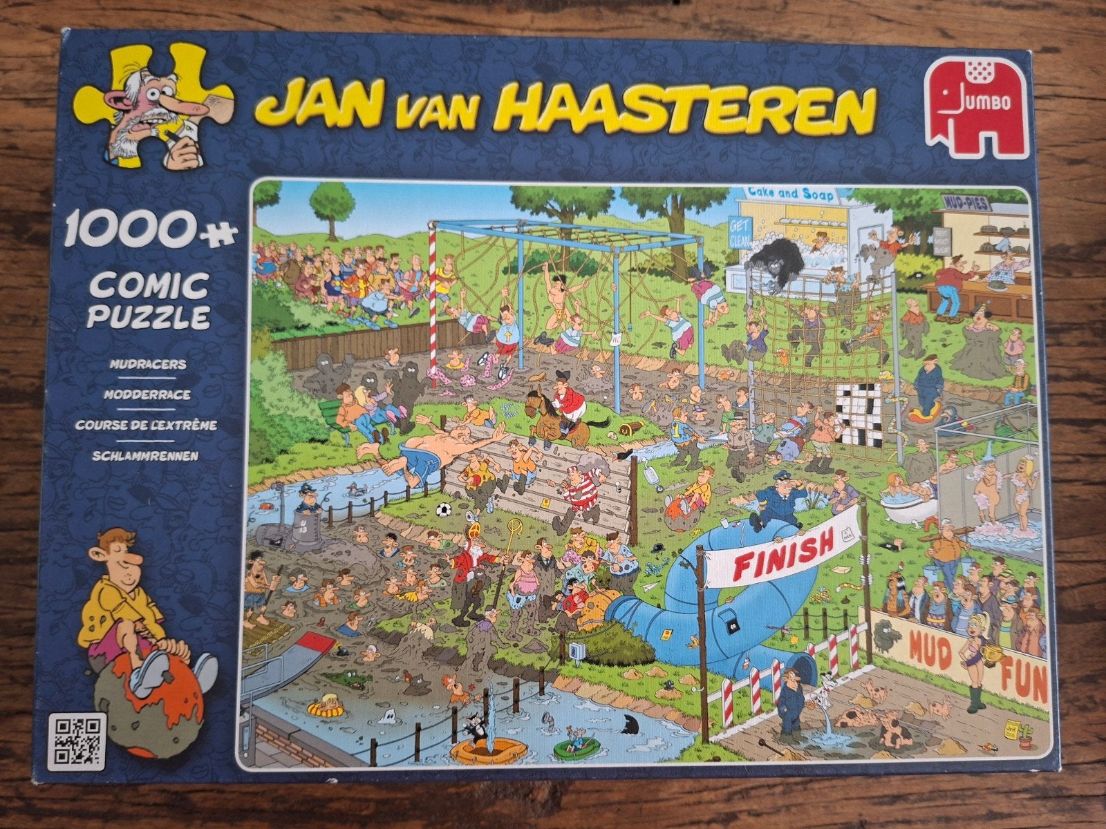 Jan van Haasteren Mudracers 1000+ stukjes legpuzzel, Ophalen of Verzenden, 500 t/m 1500 stukjes, Zo goed als nieuw, Legpuzzel