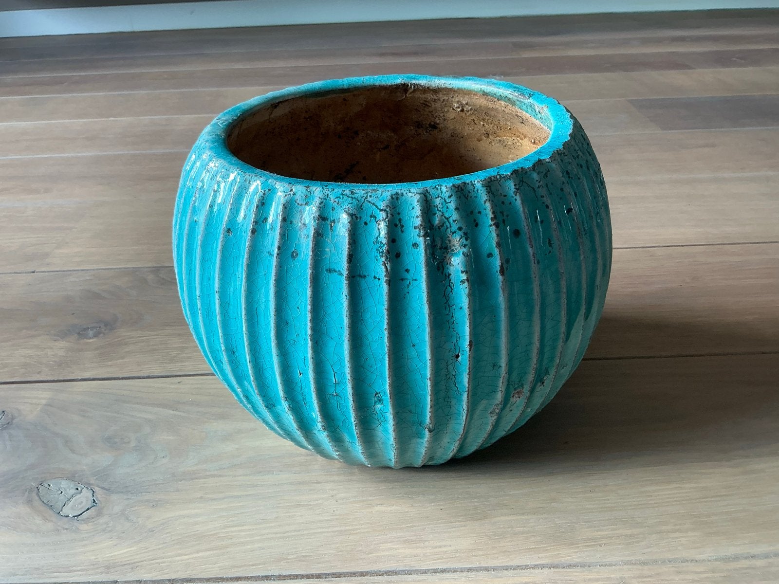 BRYNXZ turquoise bloempot - Gebruikt, Ophalen, Gebruikt