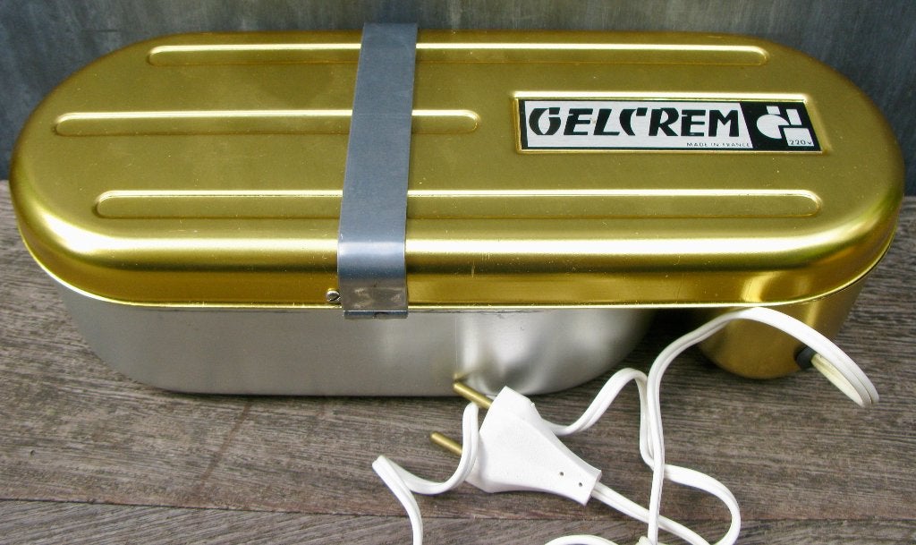 "IJSMACHINE GELCREM" ZGAN IN VERPAKKING VINTAGE 1975, Ophalen of Verzenden, Zo goed als nieuw, Metaal, Goud