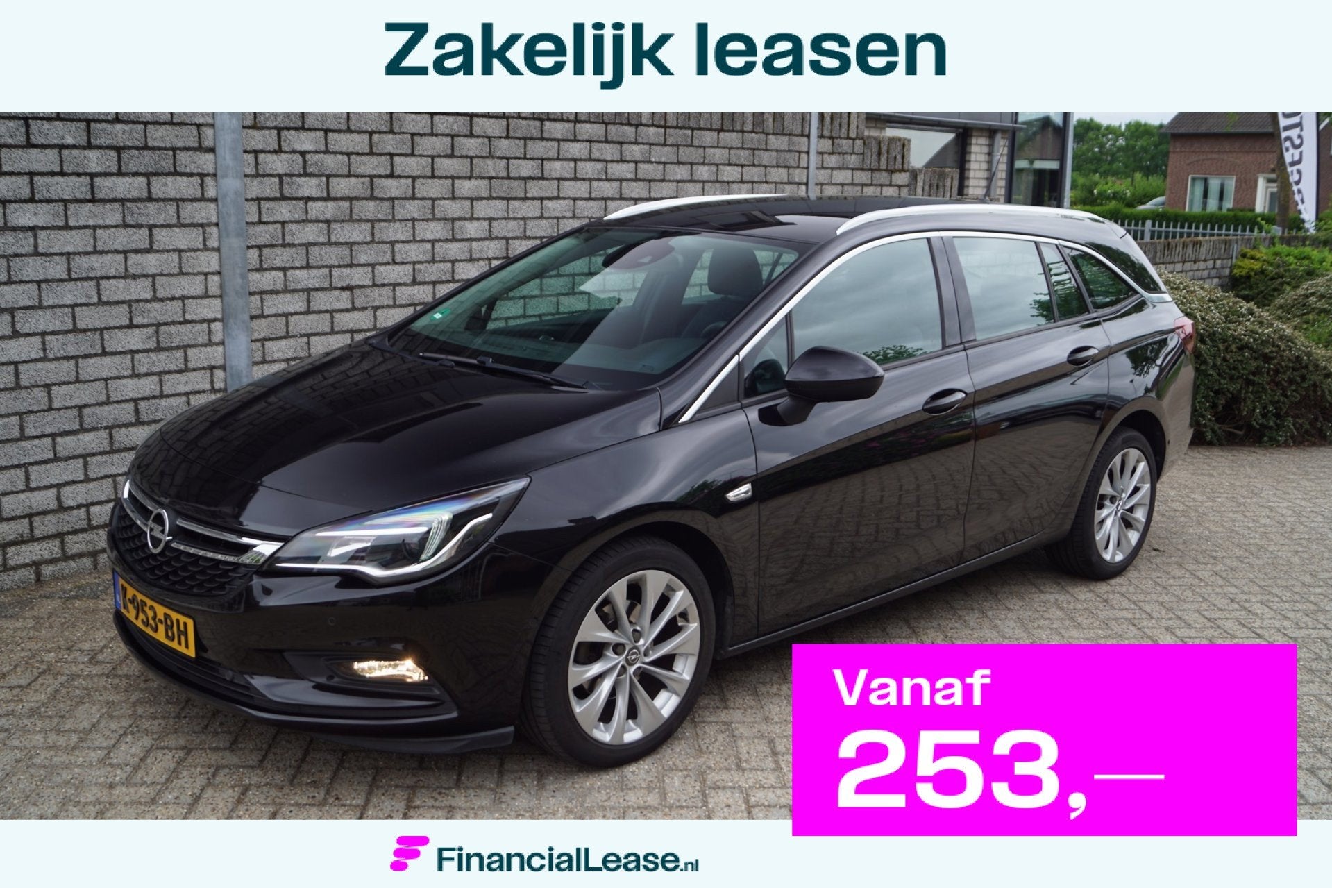 Opel Astra Sports Tourer 1.4 Turbo Innovation 150 PK Autom H, 150 pk, Leder en Stof, Zwart, Lease