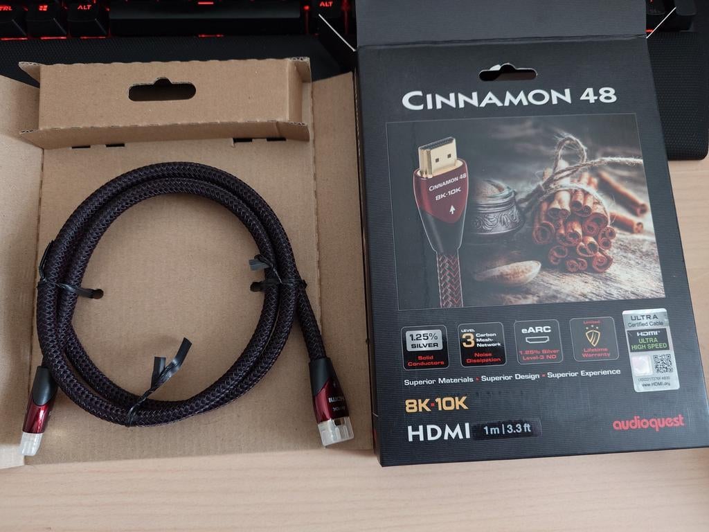 HDMI Audioquest Cinnamon 48 1 meter compleet, Ophalen of Verzenden, Zo goed als nieuw, Minder dan 2 meter, HDMI-kabel