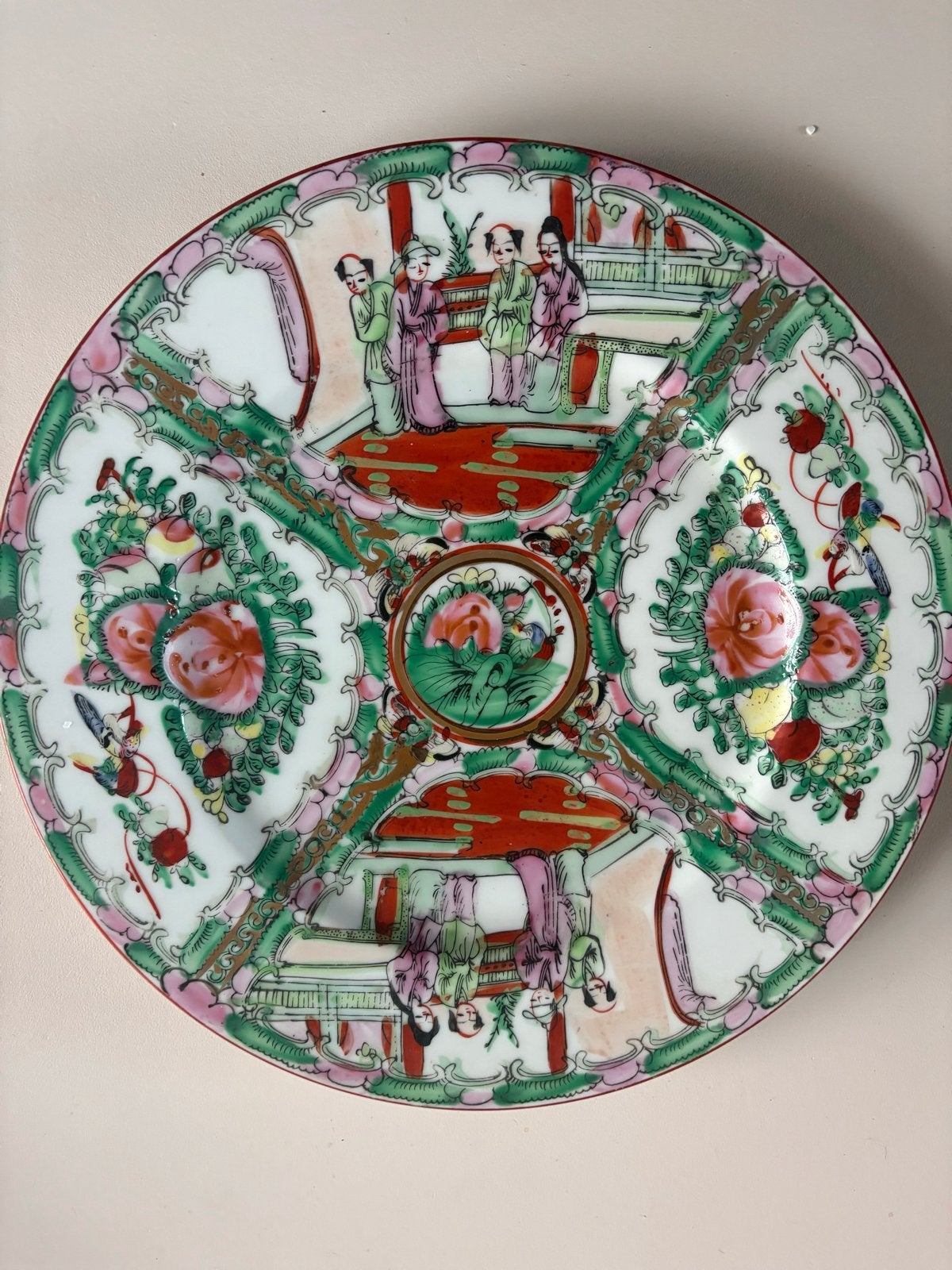 Chinees Rose Medallion Sierbord - Handgeschilderd Porselein, Antiek en Kunst, Antiek | Porselein, Ophalen of Verzenden