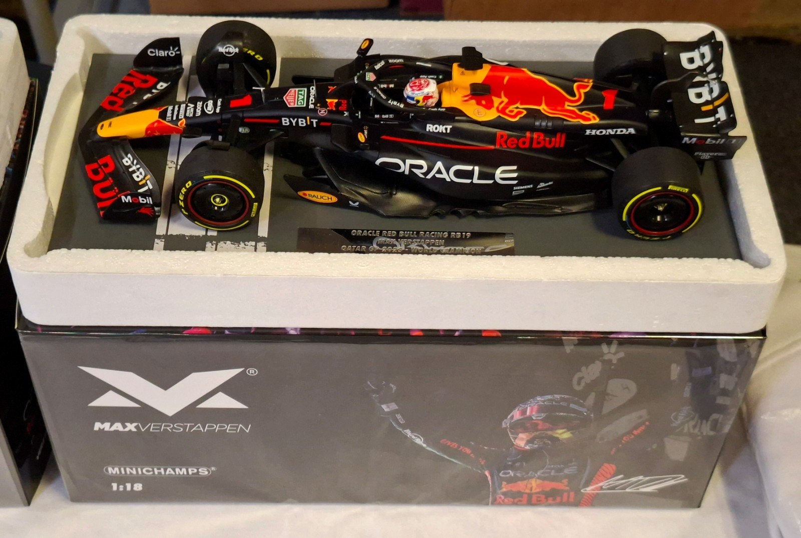 Max Verstappen 1:18 World Champion Qatar 2023. Nieuw, Ophalen, Nieuw, Formule 1