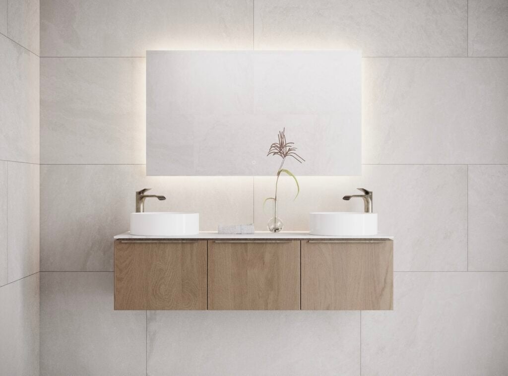 MIRRORMasters Spiegel 100 x 70 met LED-verlichting, Ophalen, 100 tot 150 cm, Nieuw, Rechthoekig