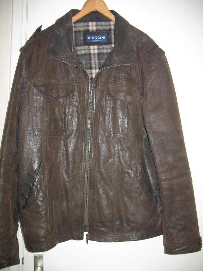 Leren jas heren, Ophalen of Verzenden, Nieuw, Maat 52/54 (L), Bruin