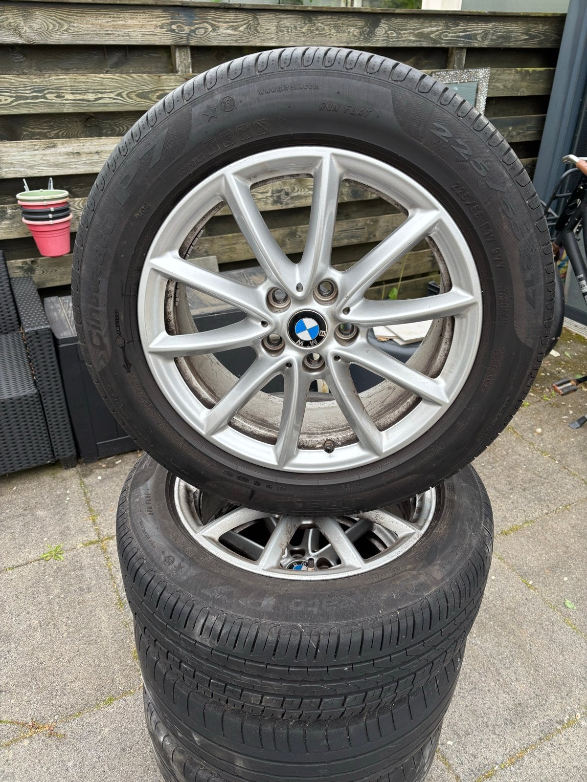 Zomerbanden met velgen - Pirelli Cinturato Run Flat, Ophalen of Verzenden, Gebruikt