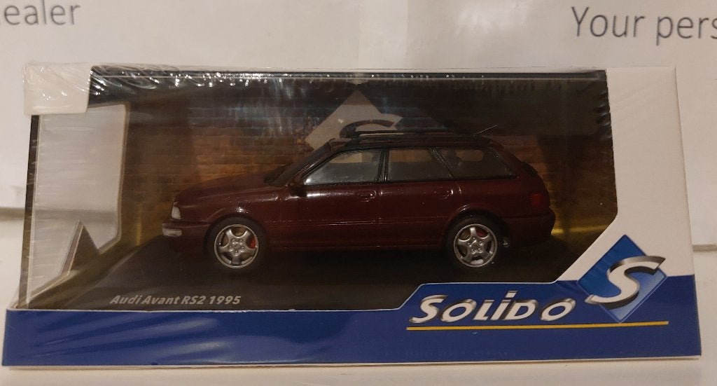 Solido 1:43 Audi RS2 Avant 1995 donkerrood metallic nieuw, Ophalen of Verzenden, Nieuw, Auto, Solido